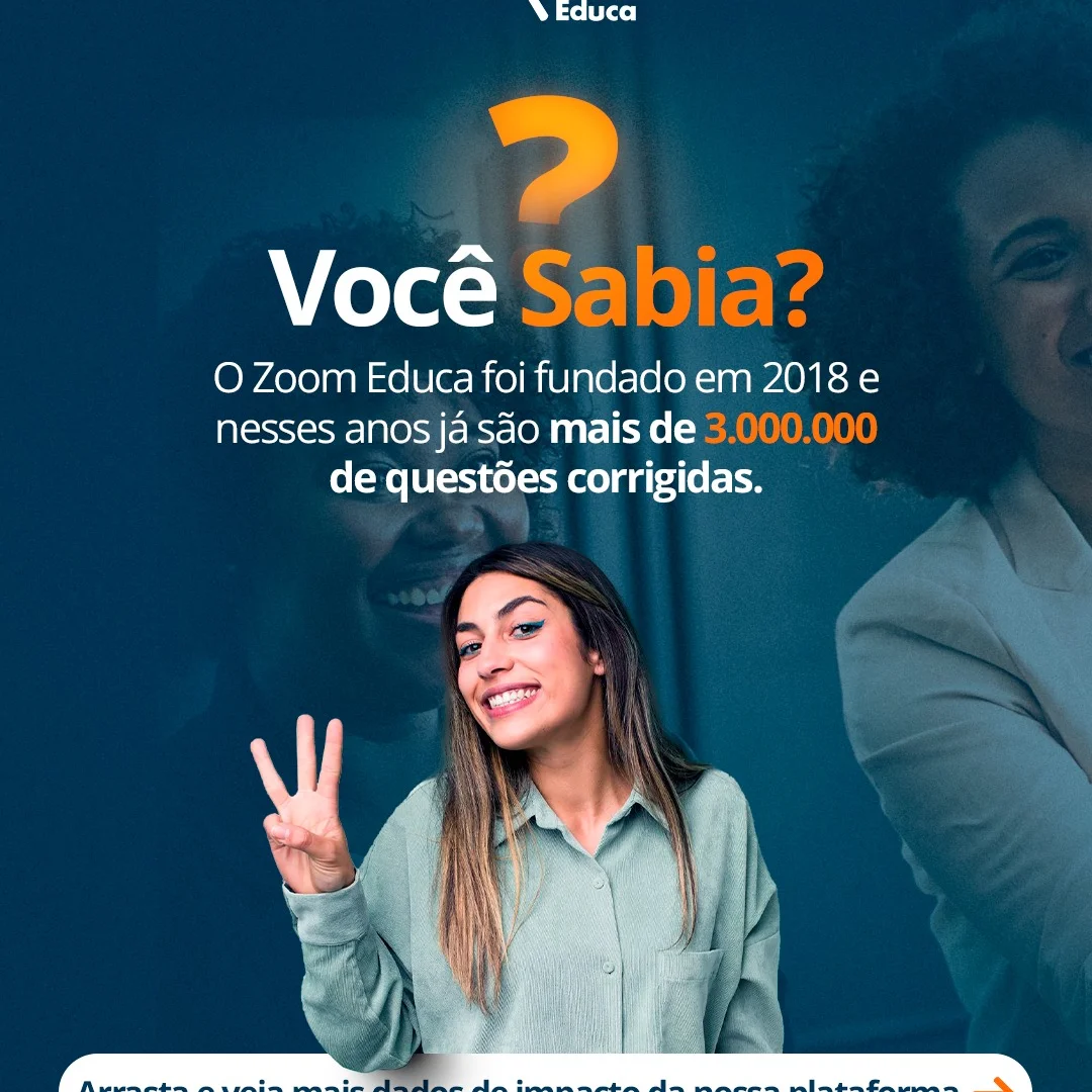 Post do Instagram - De 2018 até aqui! Milhões de questões corrigidas, milhares de alunos impactados e dezenas de escolas
