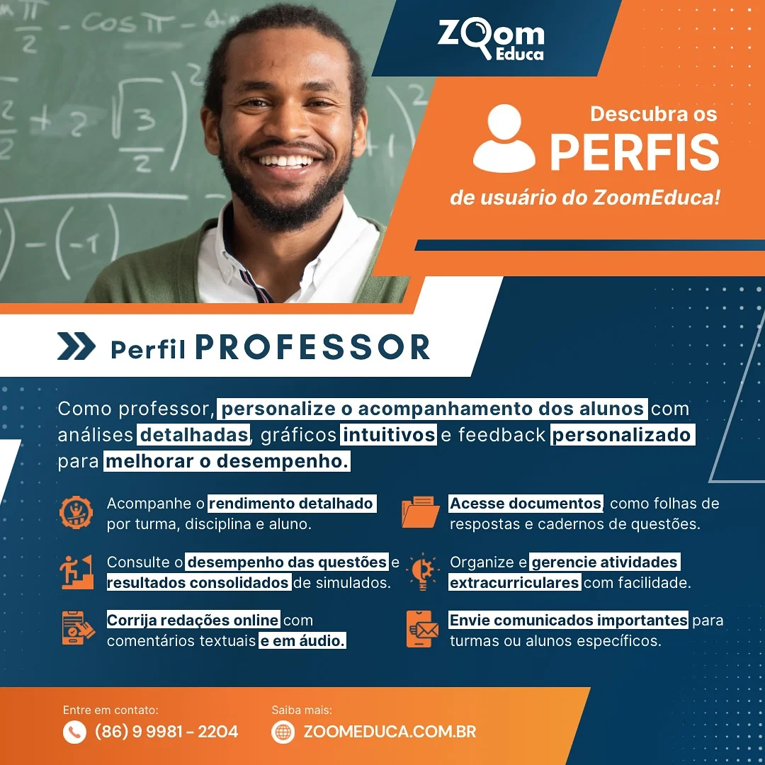 Post do Instagram - No terceiro post da nossa série sobre os perfis de usuário do ZoomEduca, vamos falar sobre o perfil 
