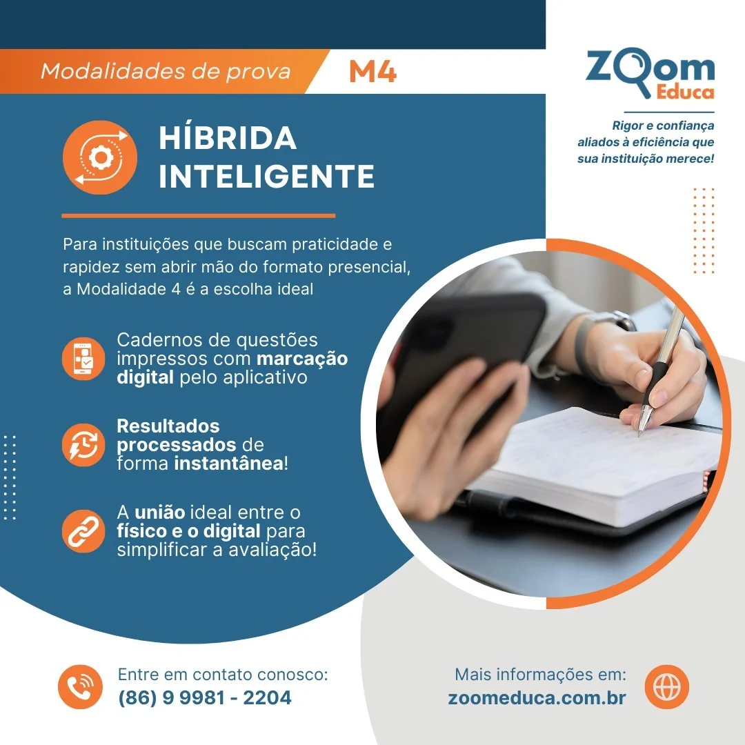 Post do Instagram - Conheça a Modalidade Híbrida Inteligente (M4) do ZoomEduca! ✨ Uma solução que une o melhor do físico
