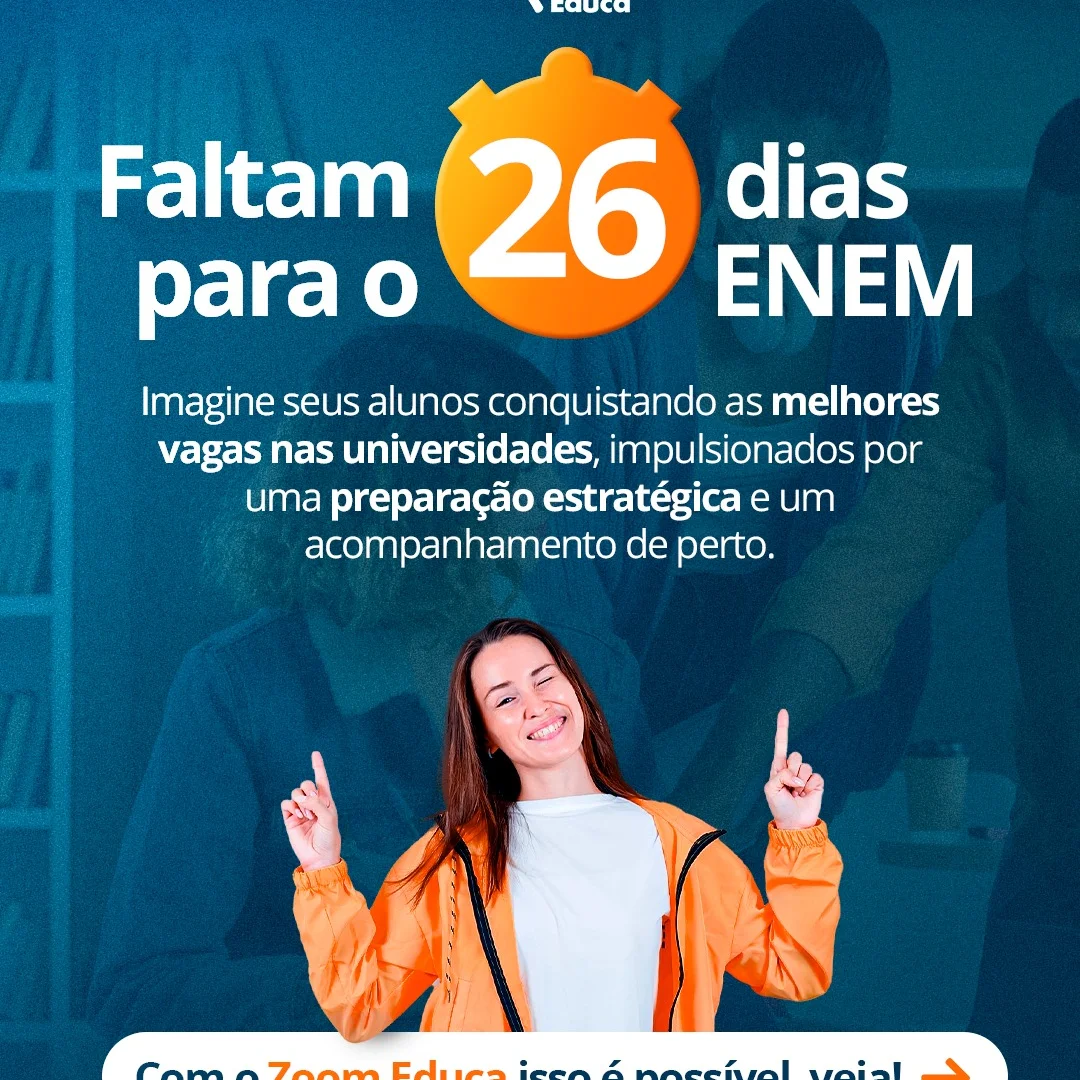 Post do Instagram - ⏰ Falta menos de 1 mês para o ENEM! 