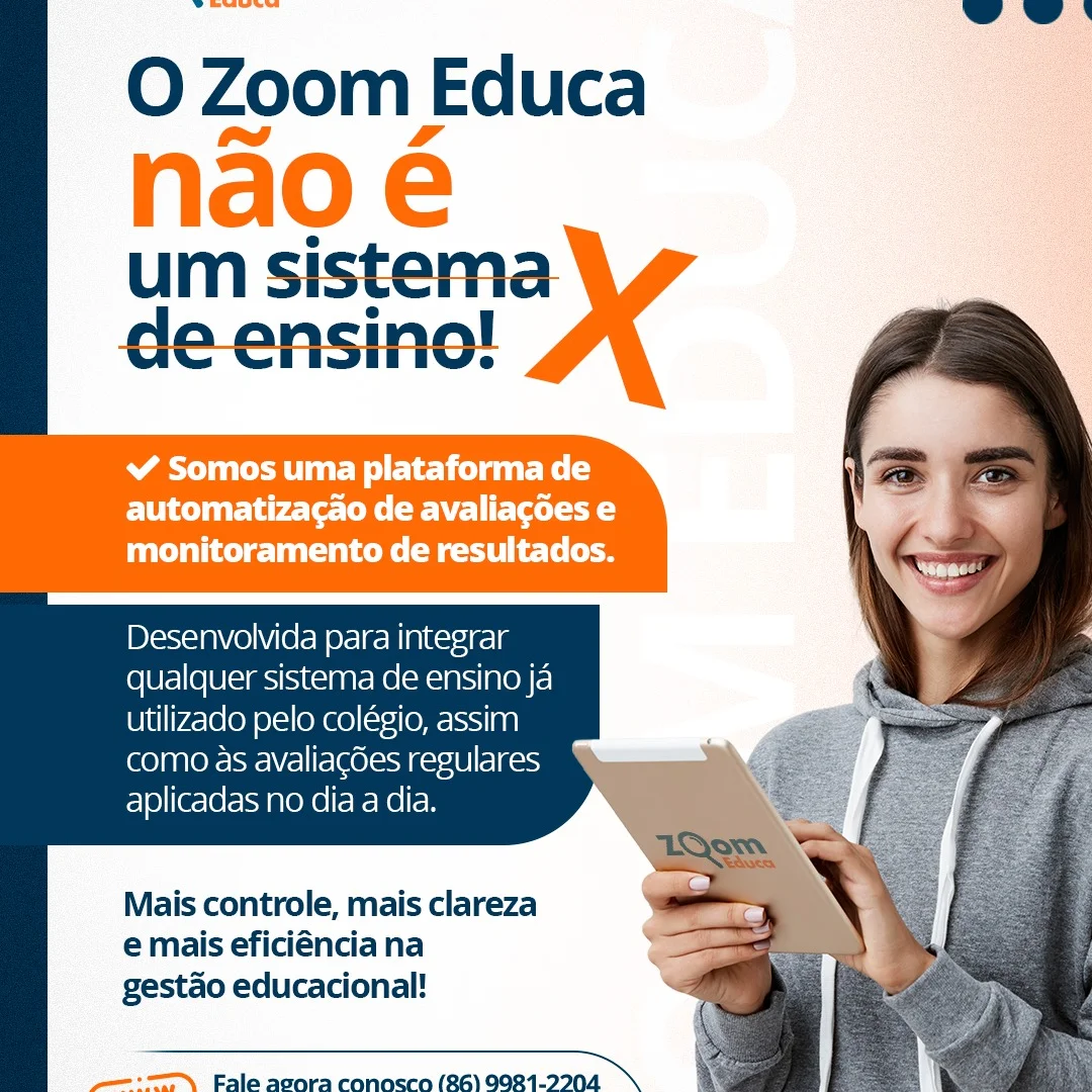 Post do Instagram - Zoom Educa não é sistema de ensino! ❌