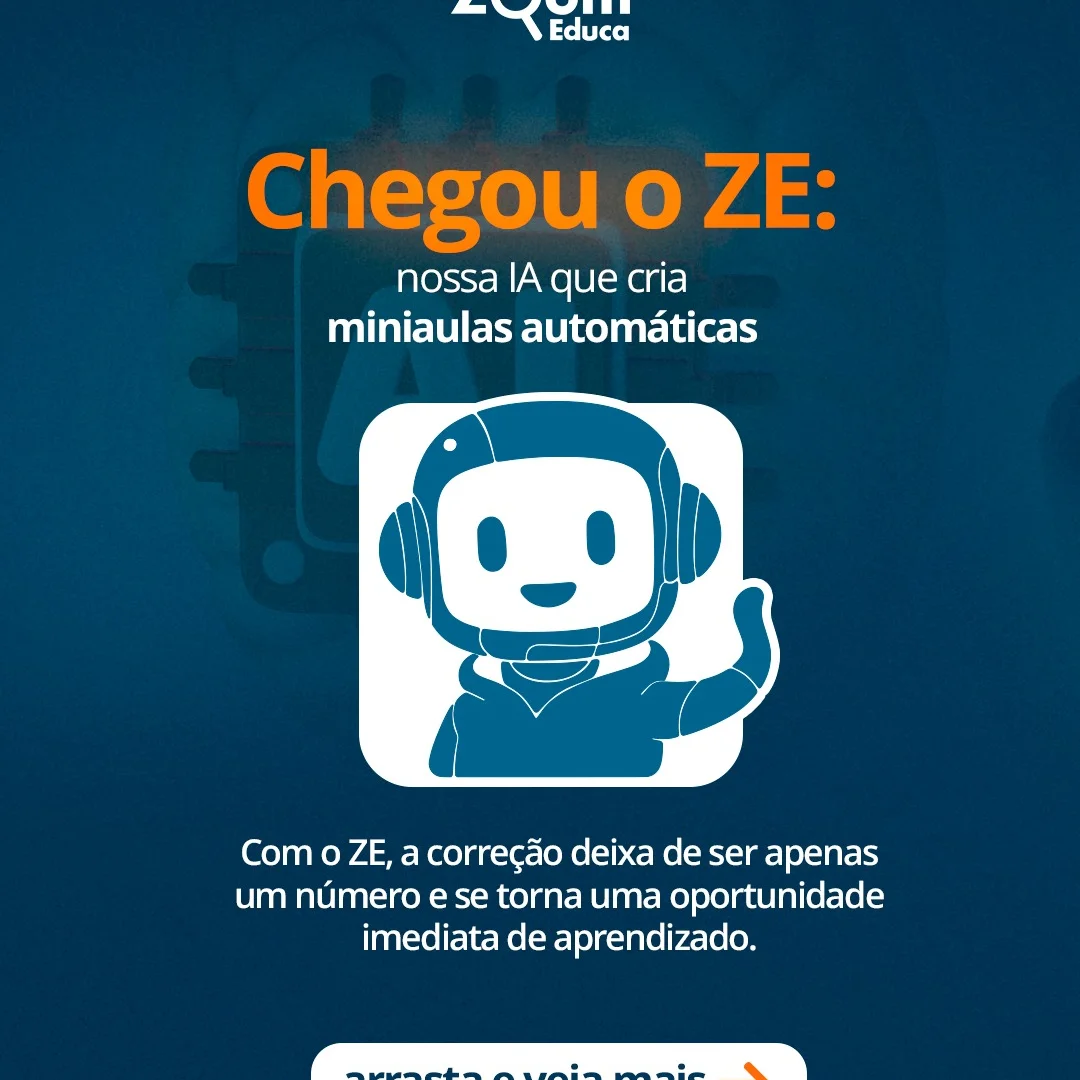 Post do Instagram - Já está sabendo da novidade? Chegou o ZE, nossa IA que transforma correções em miniaulas automáticas